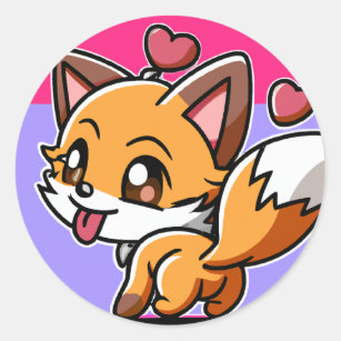 Premium AI Image | Adorable Kawaii Illustrated Chibi Anime Fox Girl Vector  Art Sticker with Bold Line and Cute Pretty