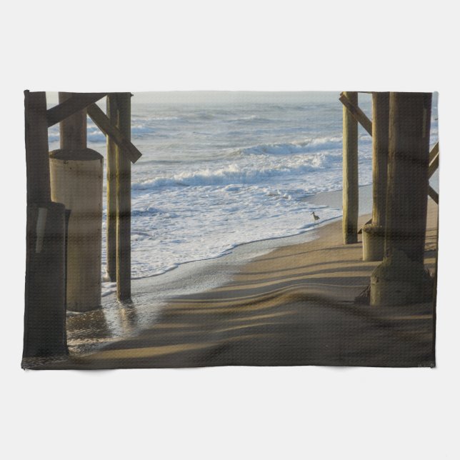 Checking The Shoreline Tea Towel (Horizontal)