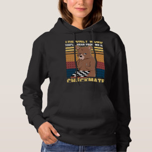 Checkmate Bear Retro Chess Player  Chess Hoodie