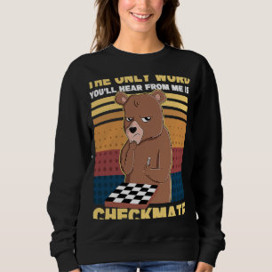 Checkmate Bear Retro Chess Player Chess Sweatshirt
