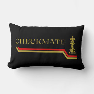 checkmate chess player quote red gold lumbar cushion