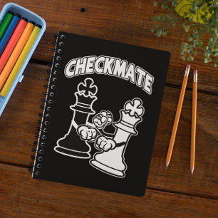 Checkmate Chess Tournament Art Black and White Notebook