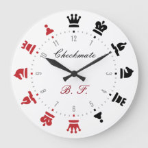 Checkmate Chess Wall Clock Red and Black