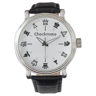 Checkmate Chess Watch - chess pieces on white