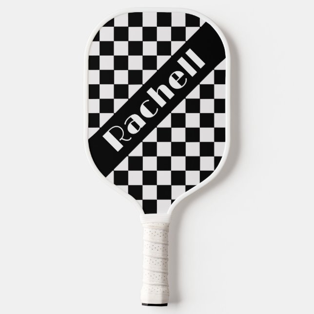 Checkmate on the Court — Monochrome Momentum Pickleball Paddle (Back)