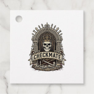 Checkmate Skull King Vintage Chess Favour Tags
