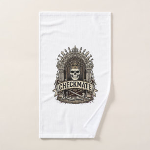Checkmate Skull King Vintage Chess Hand Towel