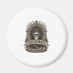 Checkmate Skull King Vintage Chess Magnet