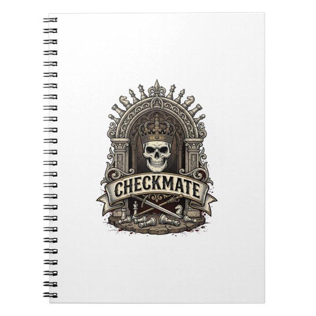Checkmate Skull King Vintage Chess Notebook (Front)