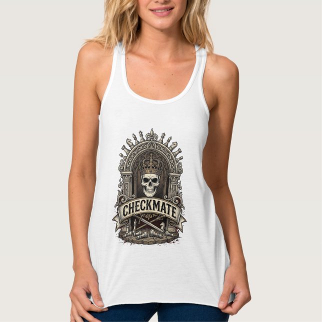 Checkmate Skull King Vintage Chess Singlet (Front)