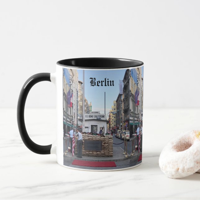 Checkpoint Charlie Berlin | Colour Version Mug (With Donut)
