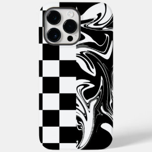 Checks and Swirls - Black and White Case-Mate iPhone 14 Pro Max Case