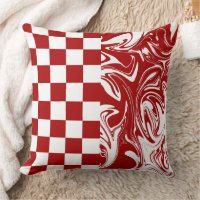Checks and Swirls in Red and White