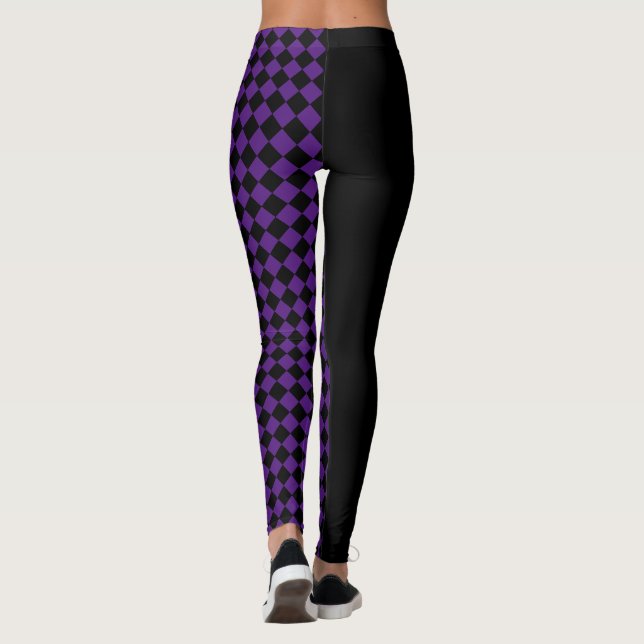Checks / Black Leggings (Back)