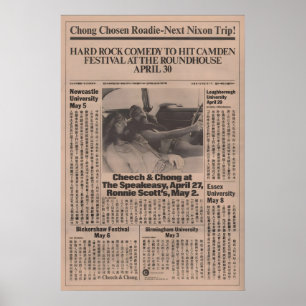 CHEECH & CHONG Poster - 1972 original NME - Cheech