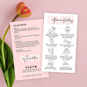Cheek Blush Aftercare Feminine Pink PMU Artist Business Card