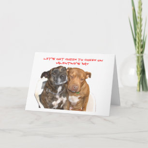 Cheek to Cheek Staffy Valentine Holiday Card