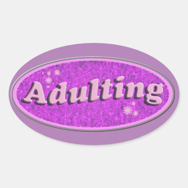Cheeky Adulting Retro Decal Nostalgia Fun Oval Sticker (Front)