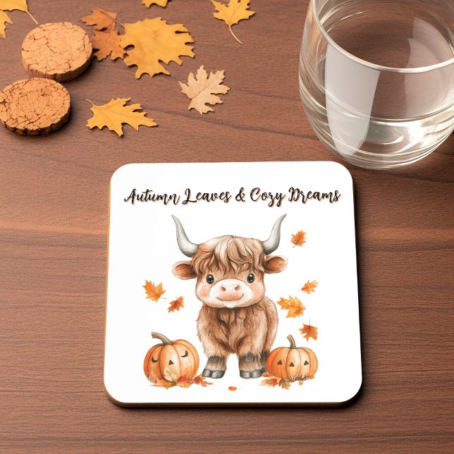 Cheeky Autumn Highland Cow Coaster (Creator Uploaded)