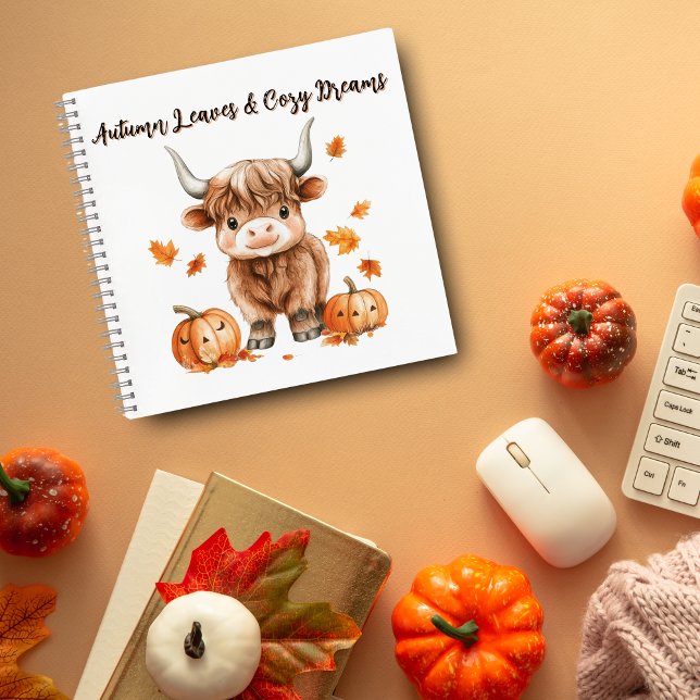Cheeky Autumn Highland Cow Notebook (Creator Uploaded)