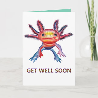 Cheeky Axolotl "get well soon" card