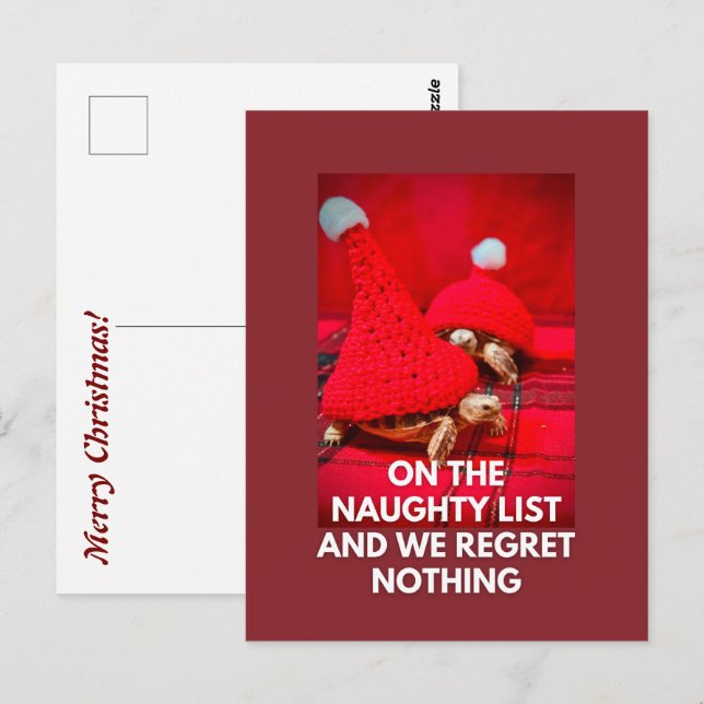 Cheeky Baby Turtles Best Friends Naughty List  Postcard (Front/Back)