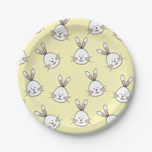 Cheeky Bunnies Pattern Paper Plate