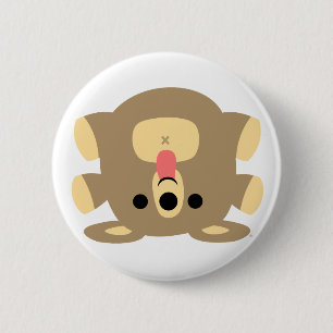 Cheeky Cartoon Bear button badge