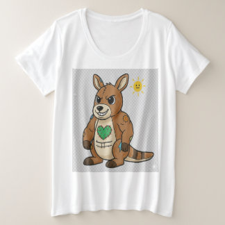 Cheeky Cartoon Kangaroo – Funny Rebel Style Plus Size T-Shirt
