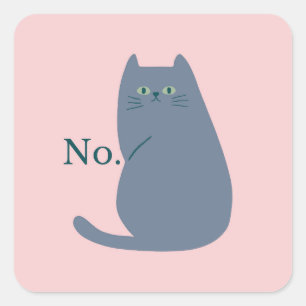  Cheeky Cat Funny Square Sticker