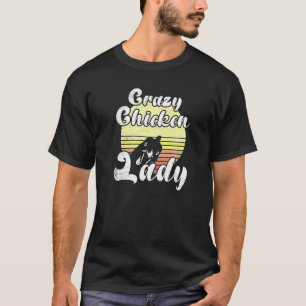 Cheeky Chicken Retro Sunset Crazy Chicken Lady Chi T-Shirt