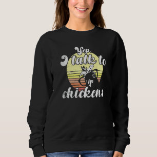 Cheeky Chicken Sunset Yep Talk To Chickens Glasses Sweatshirt