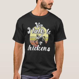 Cheeky Chicken Sunset Yep Talk To Chickens Glasses T-Shirt