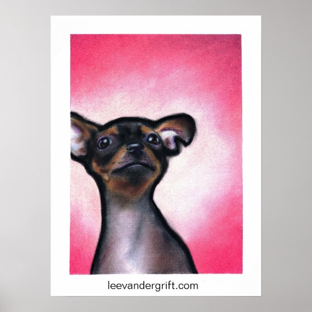 Cheeky Chihuahua, leevandergrift.com Poster (Front)