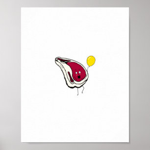 Cheeky chops. Pork chops, meat themed Poster