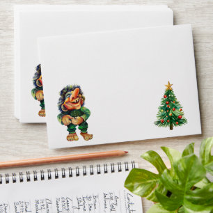 Cheeky Christmas Troll and Tree Delight  Envelope