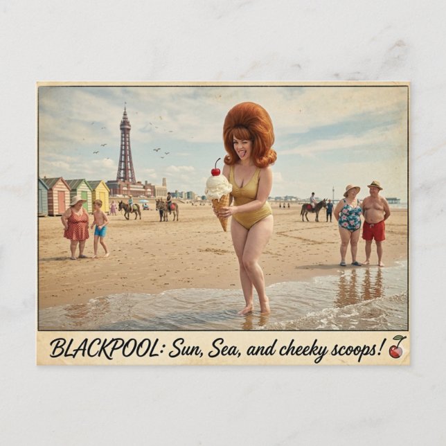 Cheeky Classic Blackpool Postcard (Front)