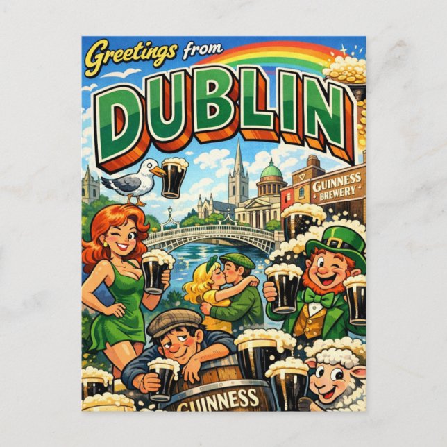 Cheeky Classic Dublin Postcard (Front)