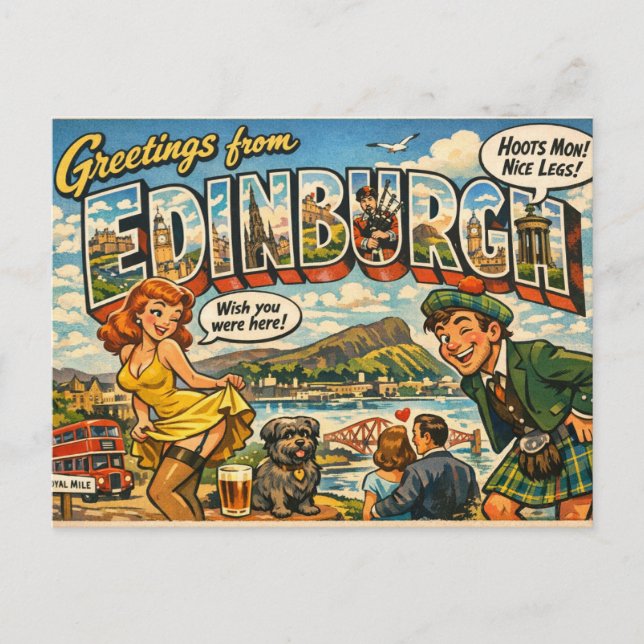 Cheeky Classic Edinburgh Postcard (Front)