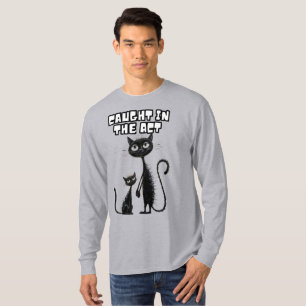 Cheeky Companions: Black Kitten with a Cute Cat Fr T-Shirt