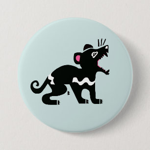 Cheeky  devil - TASMANIAN DEVIL- wildlife - Aqua 7.5 Cm Round Badge