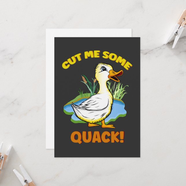 Cheeky duckling custom apology card (Front/Back In Situ)