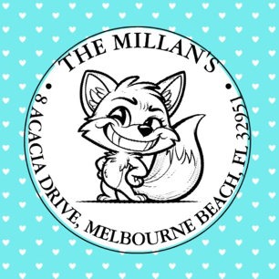Cheeky fox theme self-inking stamp