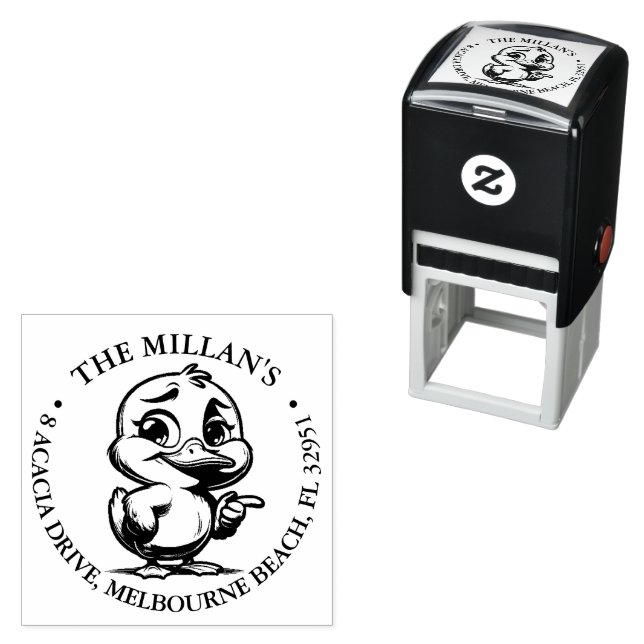 Cheeky Happy Duck theme Self-inking Stamp (In Situ)