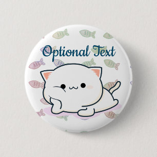 Cheeky Kawaii Style Kitten 6 Cm Round Badge