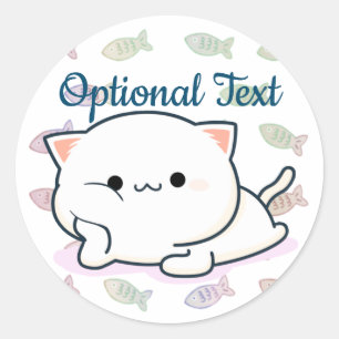 Cheeky Kawaii Style Kitten Classic Round Sticker