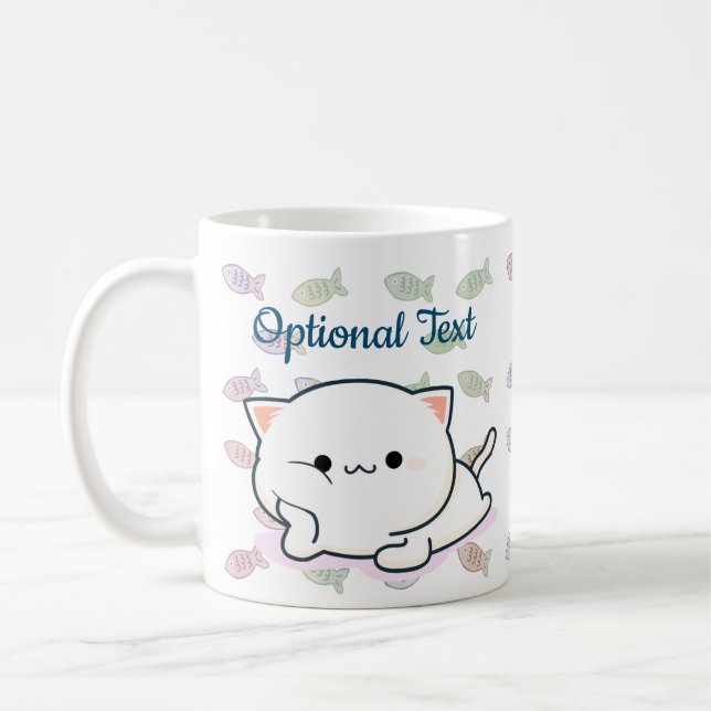Cheeky Kawaii Style Kitten  Coffee Mug (Left)