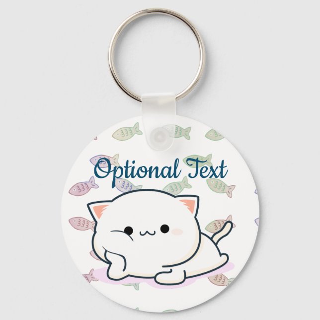 Cheeky Kawaii Style Kitten  Key Ring (Front)