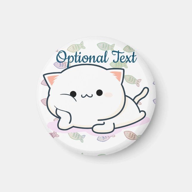 Cheeky Kawaii Style Kitten Magnet (Front)