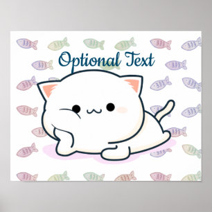 Cheeky Kawaii Style Kitten   Poster